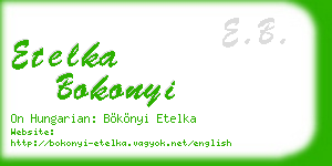 etelka bokonyi business card