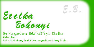 etelka bokonyi business card